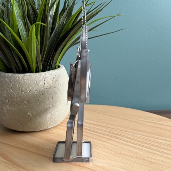 Vtg Stained Glass Angel Harp Halo Iridescent on Base Hand Crafted Jean Richards - Picture 6 of 12